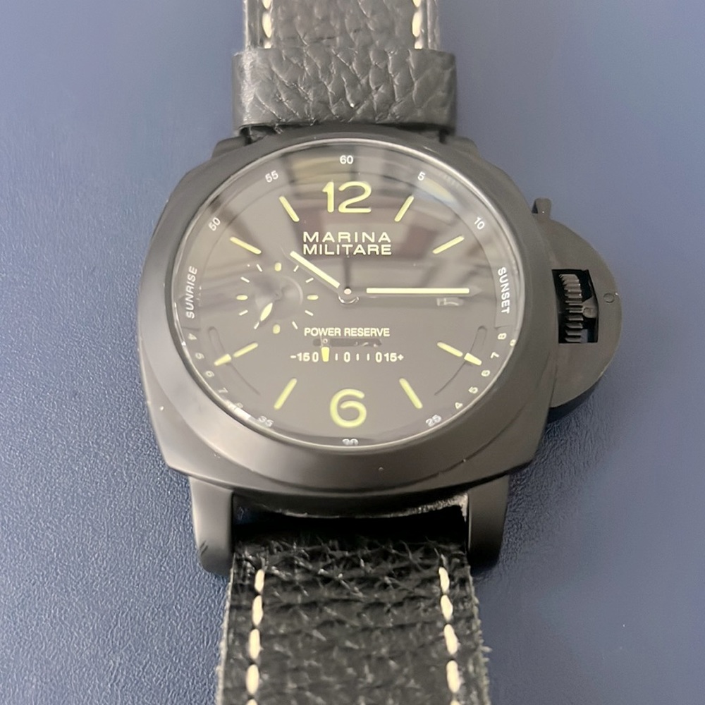 Black steel Marina Militare “homage” watch with Seagull automatic movement